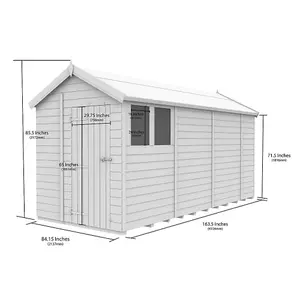 DIY Sheds 7x14 Apex Shed - Double Door With Windows