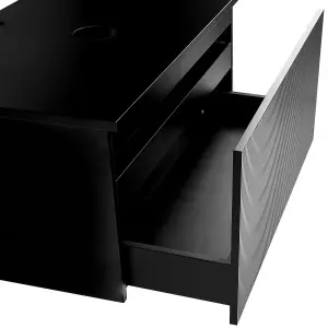 Bathroom Wall Mounted Cabinet 80 x 52 cm Black ALZIRA