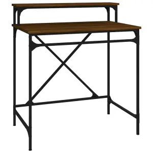 Berkfield Desk Brown Oak 80x50x90 cm Engineered Wood and Iron