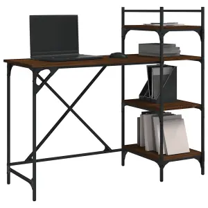 Berkfield Computer Desk with Shelves Brown Oak 120x47x109 cm