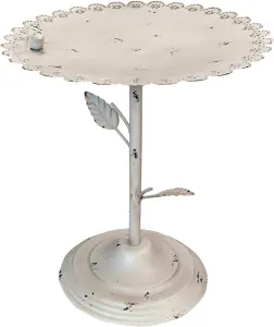 Outdoor Garden Free Standing Weatherproof Pedestal White Metal Bird Bath