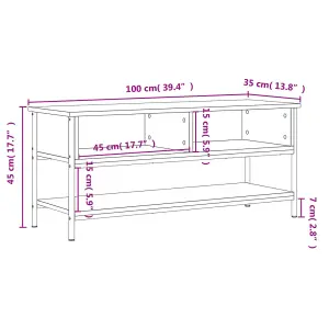 Berkfield TV Cabinet Black 100x35x45 cm Engineered Wood