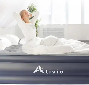 Alivio Inflatable Air Bed, Single Airbed Air Mattress Built in Pump - 99 x 192cm