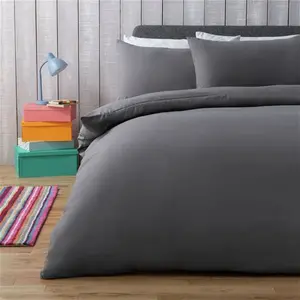 Silentnight Supersoft Plain Charcoal Bedding Set - Double