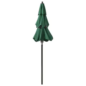 Berkfield 3-Tier Parasol with Aluminium Pole Green 2 m