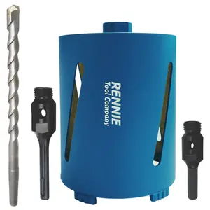 127mm x 150mm Long Diamond Core Drill Bit Set Includes SDS Adapter, Hex Adapter & Centre Drill Bit. For Concrete Masonry Stone