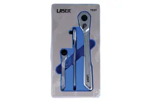 Laser Tools 7937 Slim Handle Ratchet Set 1/4"D, 3/8"D, 1/2"D 3pc