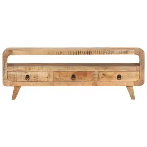 Berkfield TV Cabinet 117x30x41 cm Solid Rough Mango Wood