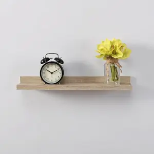 2 Piece Floating Shelf Oak / 4cm H x 48cm W x 10cm D