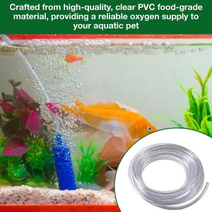 5M Clear Aquarium Airline PVC Food Grade Tube- 4/6MM Oxygen Tubing for Fish Tanks Soft Aquarium Tubing Air Hose Pump Accessories