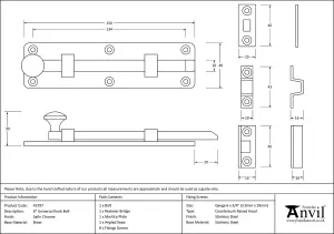 From The Anvil Satin Chrome 6 Inch Universal Bolt