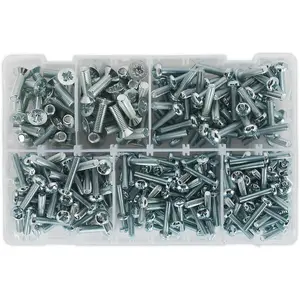 Comprehensive 264 Piece Metric Machine Screw Assortment - M5 to M8 with Countersunk & Pan Head Design