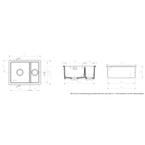 Rangemaster Rustique White Ceramic 1.5 Bowl Sink 430mm x 557mm