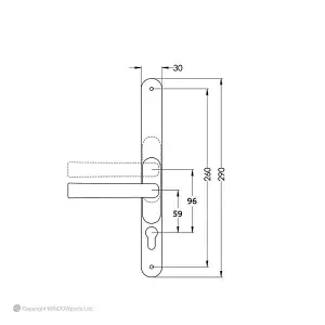 Windowparts Flexi Door Handle - Black - Adjustable Inline/Offset Lever/Lever Door Handle - 117216