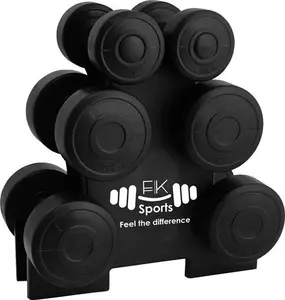 FK Sports Dumbbells Set With Stand Rack - 12Kg (Dumbbell Pair Of 1Kg/2Kg/3Kg) - Weights Dumbbells Set For Women & Men - Weight Set - Lightweight &