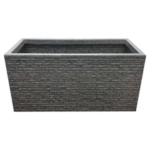 1x Large Rectangle Slate Effect Planter For Garden Indoor & Outdoor Patio Planters Pots