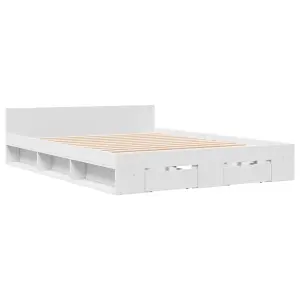 Berkfield Bed Frame with Drawers without Mattress White 120x200 cm