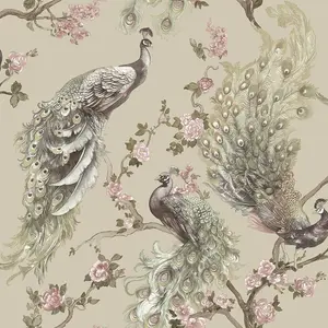 Menali Peacock Wallpaper Beige Holden 36271