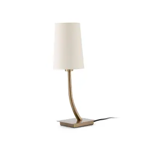 Luminosa Rem 1 Light Table Lamp Antique Gold - Shade Not Included, E27