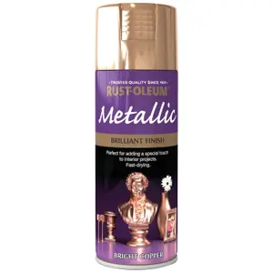 Rust-Oleum Metallic Bright copper effect Multi-surface Spray paint, 400ml