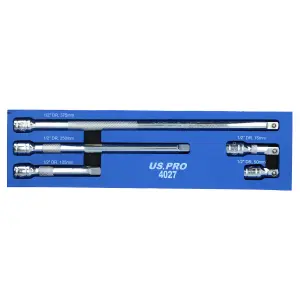 1/2in drive extension bar set 50mm to 375mm 5PC