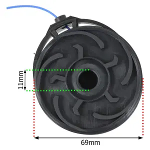 SPARES2GO 8m Spool & Line compatible with Bosch Art 23 25 26 Strimmer Trimmer