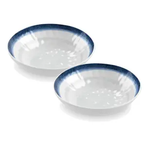 Purely Home Coastal Melamine Low Bowls - Set of 2