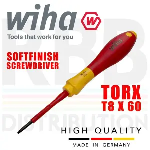 Wiha Screwdriver Torx 6pcs SlimFix T8 To T25 Heads 1000v VDE Electrician 36558