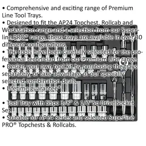 Premium 55 Piece Socket Set with Modular Tool Tray for DIY and Professional Use