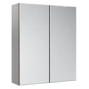 Ashford Kombu green Double Bathroom Wall cabinet With 2 mirror doors (H)72cm (W)59.5cm