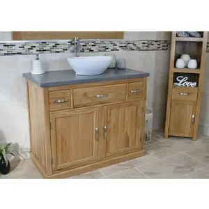 Nya 1000mm Single Bathroom Vanity with Vessel Ceramic Basin Grey