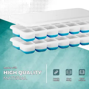 MantraRaj 3pk Silicone Ice Cube Trays with Non-Spill Lids Easy to Remove Ice Cube Tray With Ice Tongs