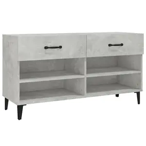 Berkfield Shoe Cabinet Concrete Grey 102x35x55 cm Engineered Wood