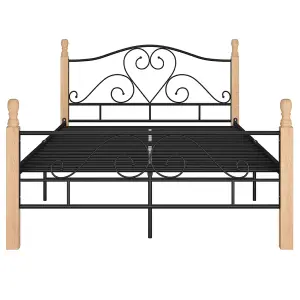 Berkfield Bed Frame Black Metal 120x200 cm