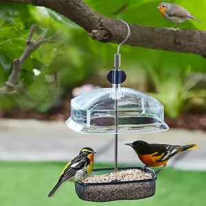 Wild Bird Adjustable Height Hanging Feeder Station Baffle Dome Peanut Seed Feed