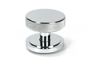 From The Anvil Polished Chrome Brompton Centre Door Knob (Art Deco)