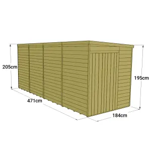 Store More Tongue and Groove Pent Shed - 16x6 Windowless