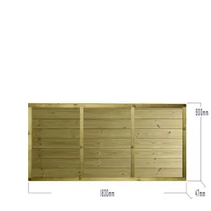 Ultimate Horizontal Tongue & Groove Fence Panel (Pack of 5) Width: 6ft (183cm) x Height: 3ft Interlocking Planks Fully Framed