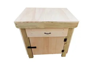 Wooden MDF top storage workbench with lockable cupboard and drawers (V.4)  (H-90cm, D-70cm, L-90cm)