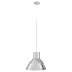 Interiors by Premier Jasper Bowl Shaped Pendant Light with Chrome Finish