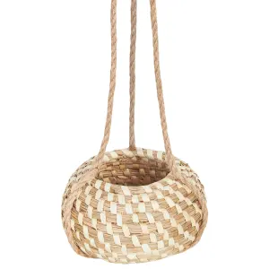 Set of 2 Plant Pots REMORA Wicker Natural