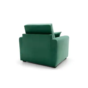 Olly Velvet Single Sofa Bed in Forest Green