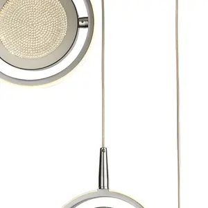 Lighting Collection Tamia Chrome LED 3Lt Multi-Drop Pendant