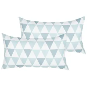 Set of 2 Outdoor Cushions TRIFOS Blue