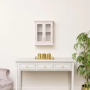 Melody Maison Pink Reeded Glass Wall Cabinet