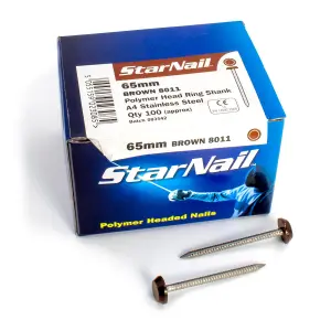 Rapierstar StarNail Polymer Headed Nails - 65mm, Brown