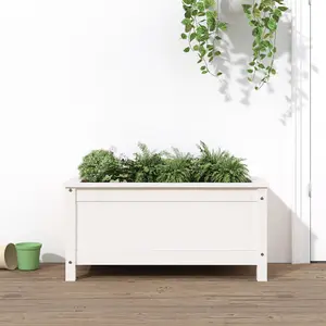 Berkfield Garden Planter White 82.5x40x39 cm Solid Wood Pine