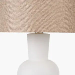 White Curved Bottle Ceramic Table Lamp