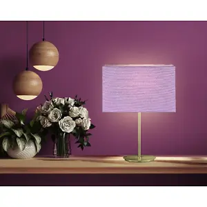 Contemporary and Stylish Soft Lilac Linen Fabric Rectangular Lamp Shade