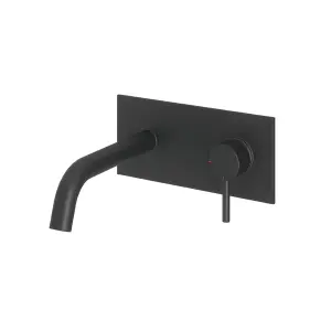 Aquadry Oria Standard Matt Black Round Wall Tap